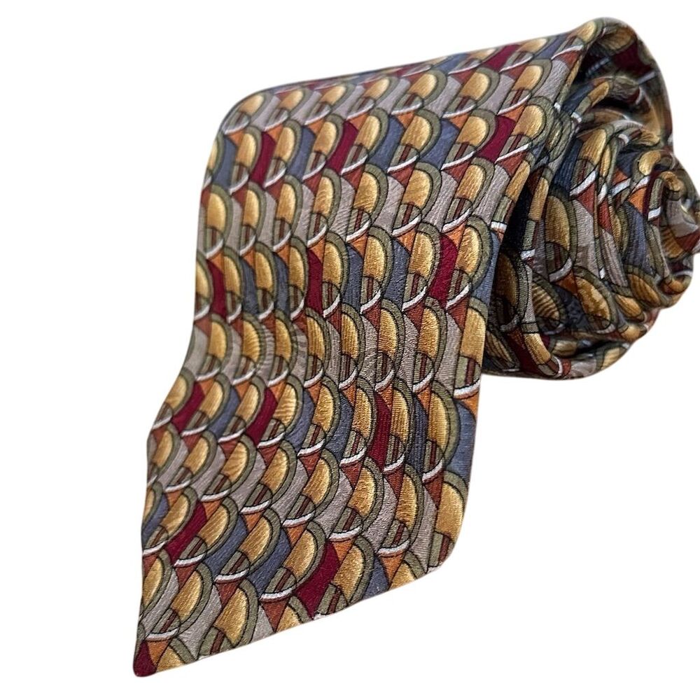Garcia Men's Silk‎ Tie Multicolor Geometric Designer Classic 57” x 3.5